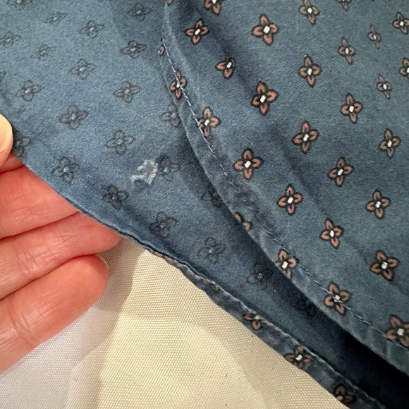 Club Room Mens Blue Patterned Regular Fit Long Sleeve Button Up FLAWED Size XL - Picture 9 of 11